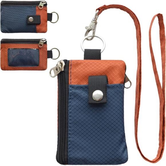 Minimalist RFID Blocking Small Wallet with ID Window,WaterResistant Zip Id Case - Picture 1 of 7